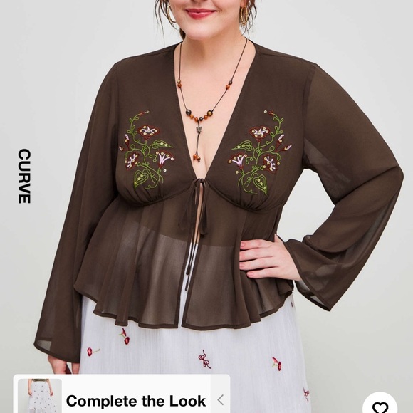 Cider Brown Embroidered Women's Top - Picture 7 of 7